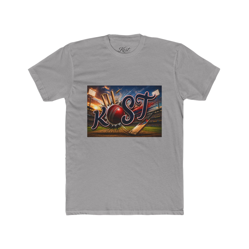 Rost Cityscape Crew Tee — Retro Neon Script Graphic T-Shirt