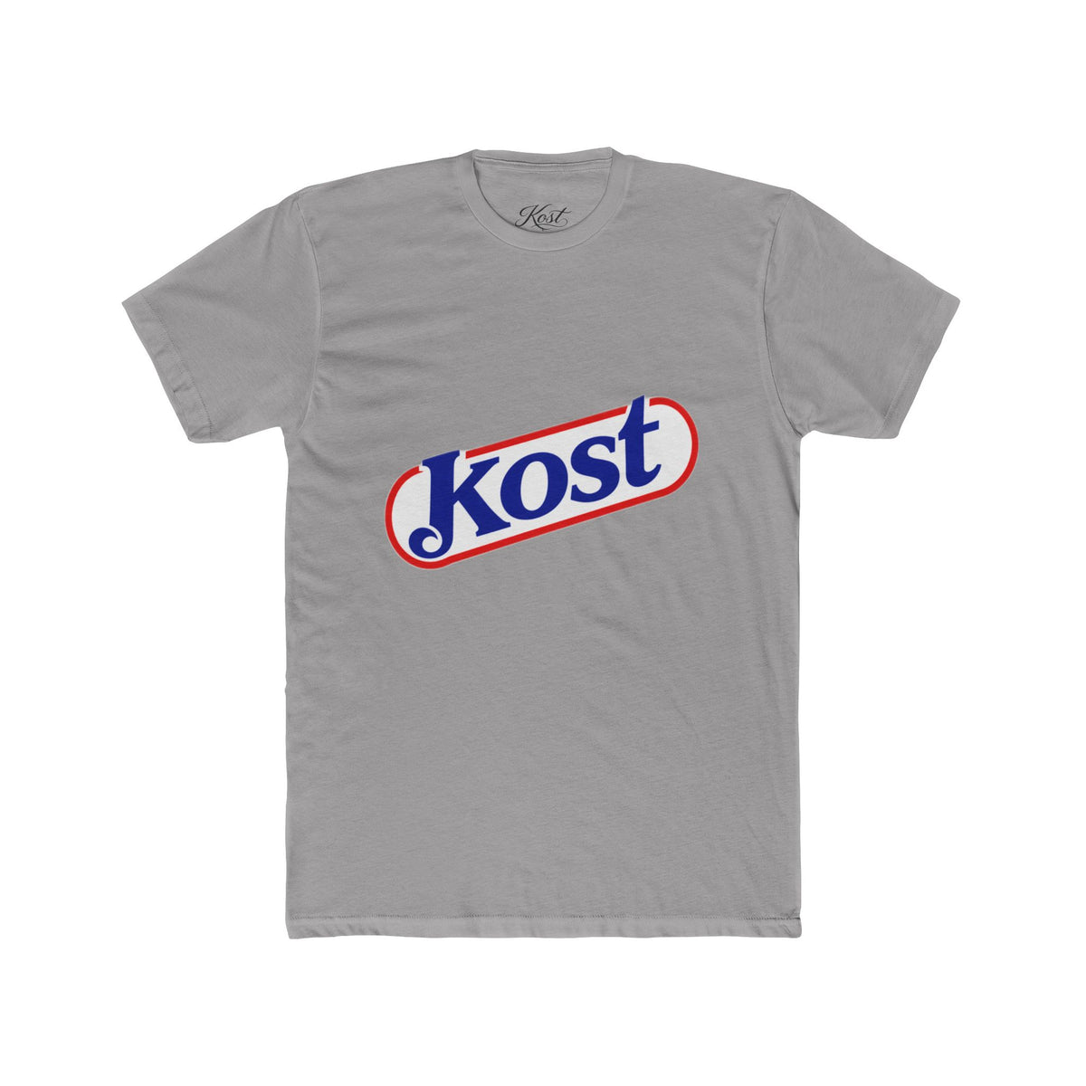 Kost Logo Tee — Retro Red & Blue Script T‑Shirt