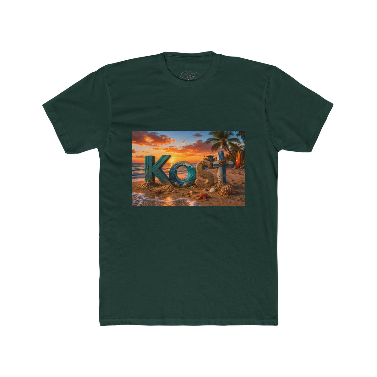 T-Shirt — 'Kost' Tropical Beach Sunset Graphic Tee