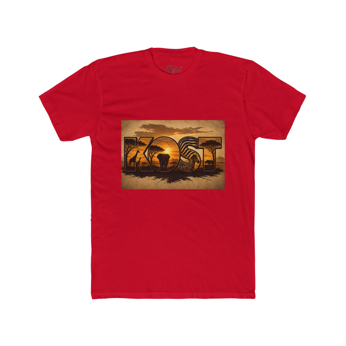 African Safari Sunset T-Shirt - Elephant & Acacia Silhouette Tee