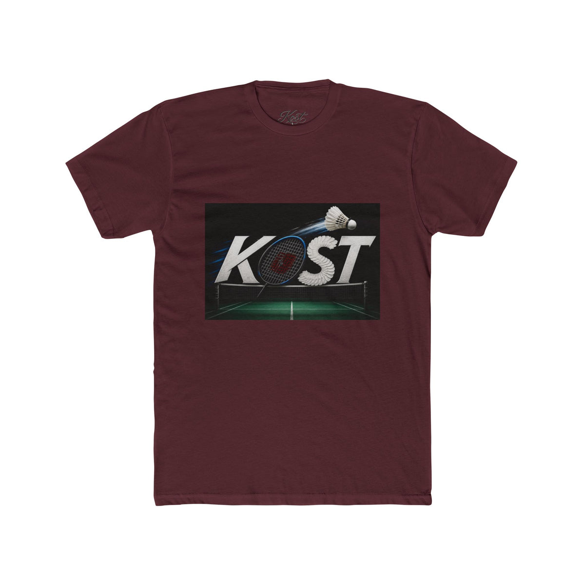 Badminton KOST Graphic Tee — Shuttlecock Court Logo T-Shirt