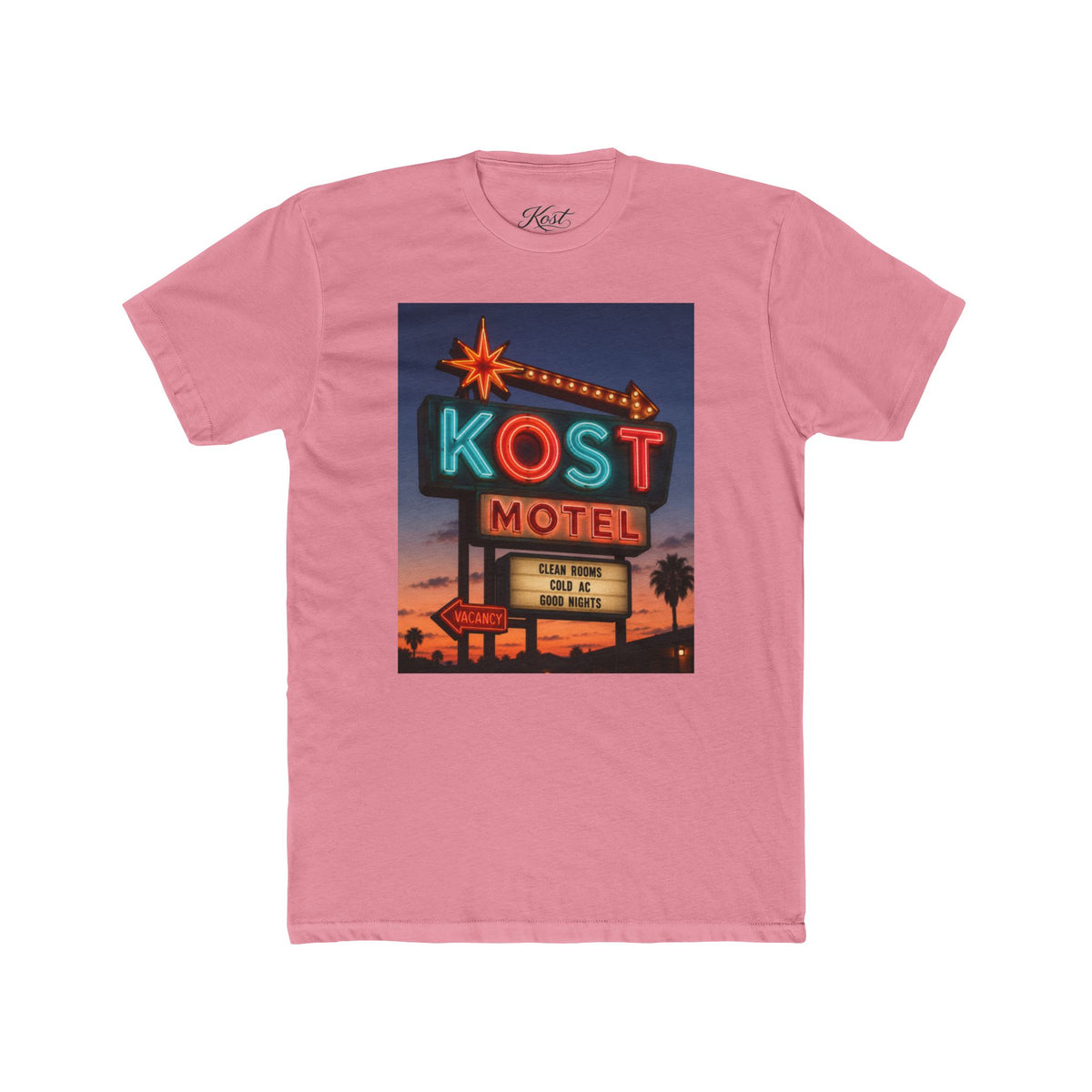KOST Motel Retro Neon Sign Cotton T-Shirt