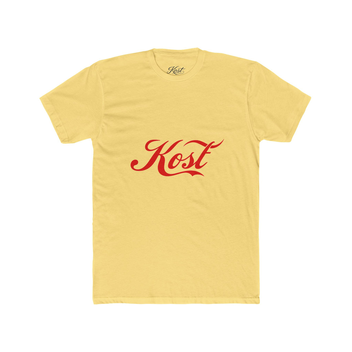 Kost Script Tee — Vintage Red Logo Cotton T-Shirt
