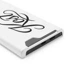 Phone Case with Card Holder – Elegant Black Calligraphy Design