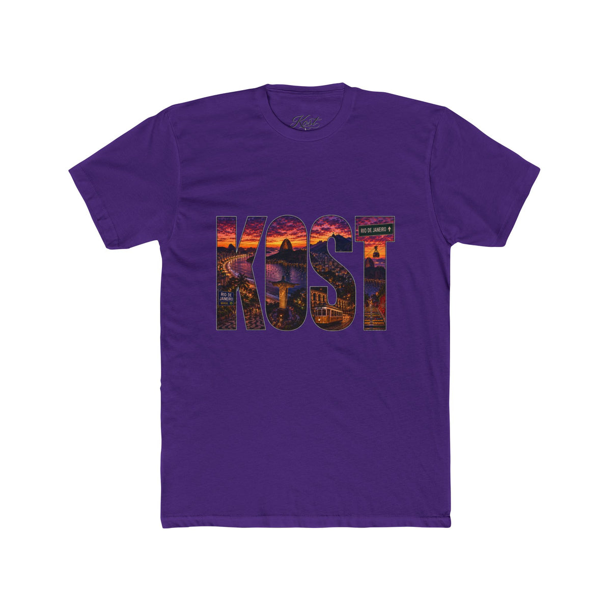 KOST Sunset Graphic Tee — Bold City Name Lettering T-Shirt