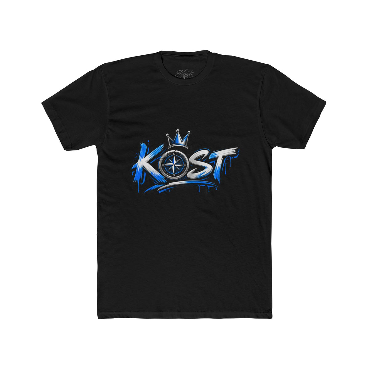 KOST Graffiti Logo T‑Shirt — Urban Streetwear Tee with Crown & Compass Design