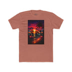 Retro Sunset Beach T-Shirt — 'Coast' Neon Palm Graphic Tee