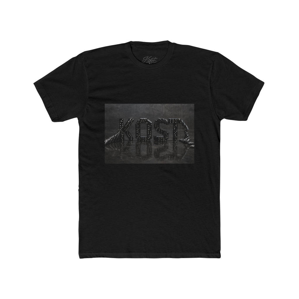 Vintage Black Washed 'KOST' Graphic Tee — Distressed Streetwear Cotton T-Shirt