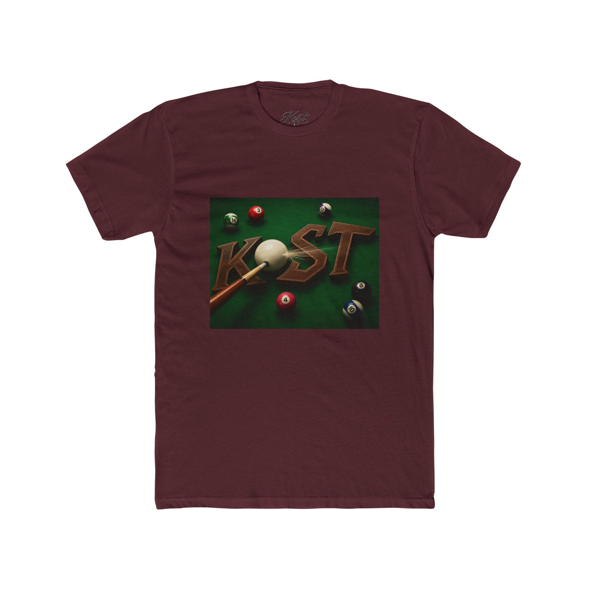 Billiards Pool Table Graphic Tee — 'KIST' 3D Cue Ball Design
