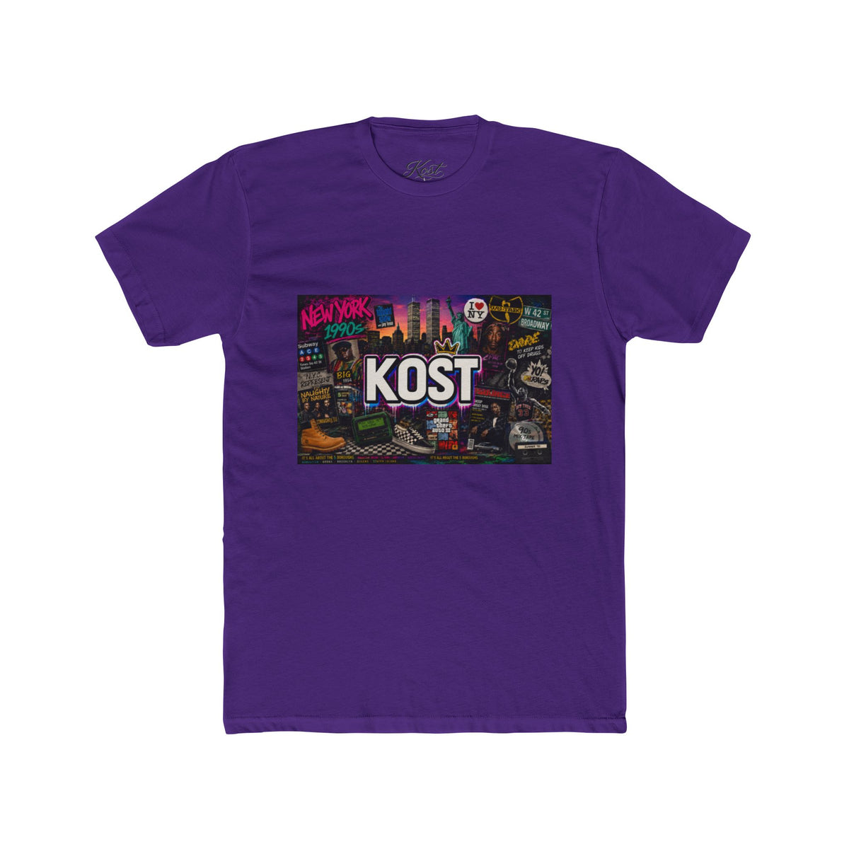 KOST Retro Cityscape Tee — New York Neon Graphic Crew Shirt