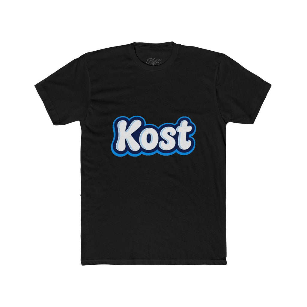Kost Retro Bubble Logo Tee — White Cotton Crewneck