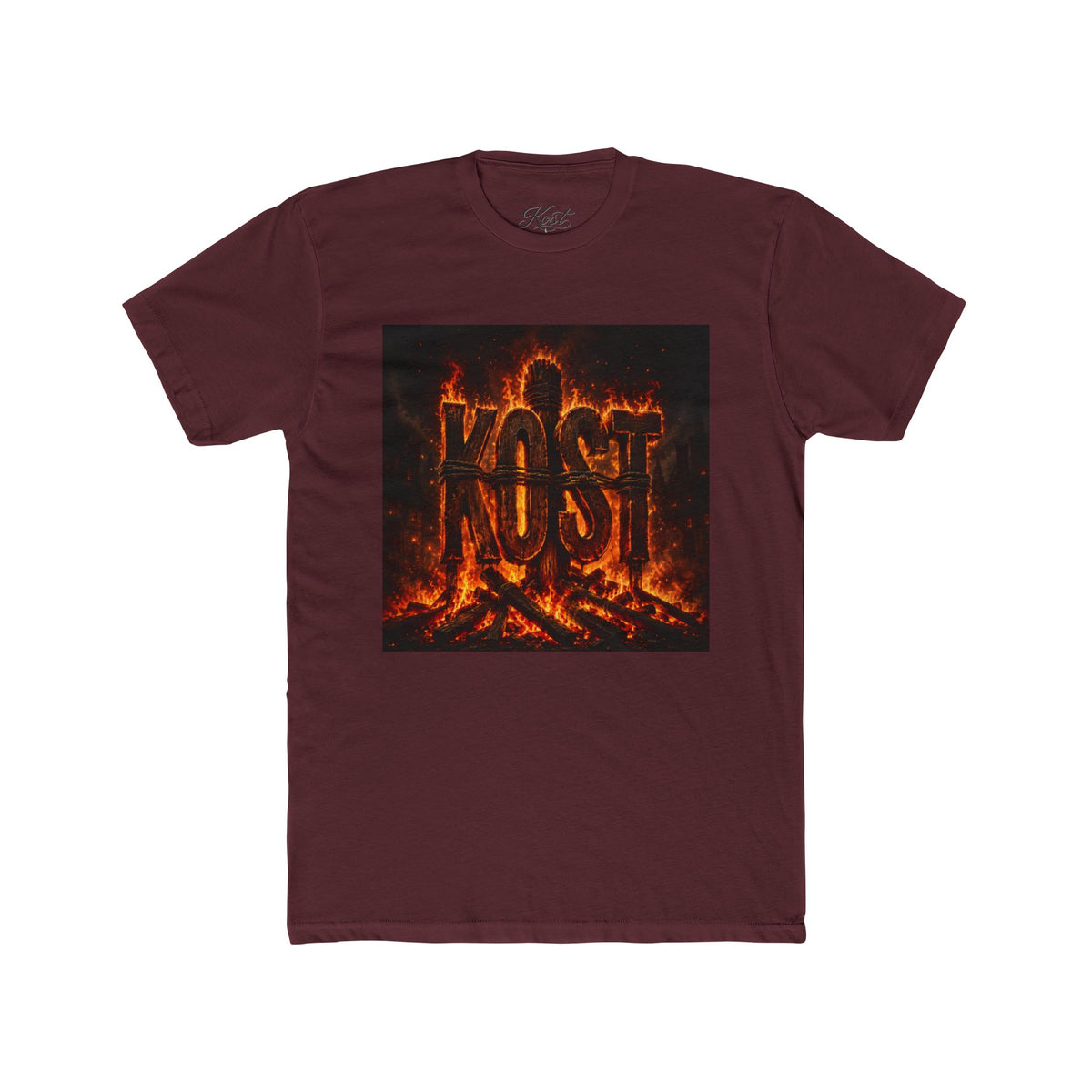 Crew Tee — 'KOST' Flaming Logo Graphic T-Shirt