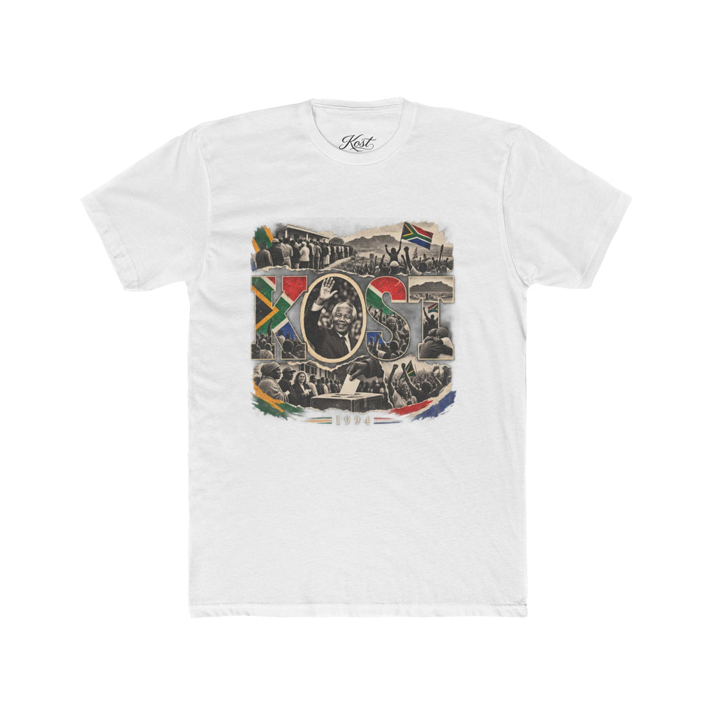 Vintage South Africa Collage Tee – Nelson Mandela & Heritage Flag Graphic