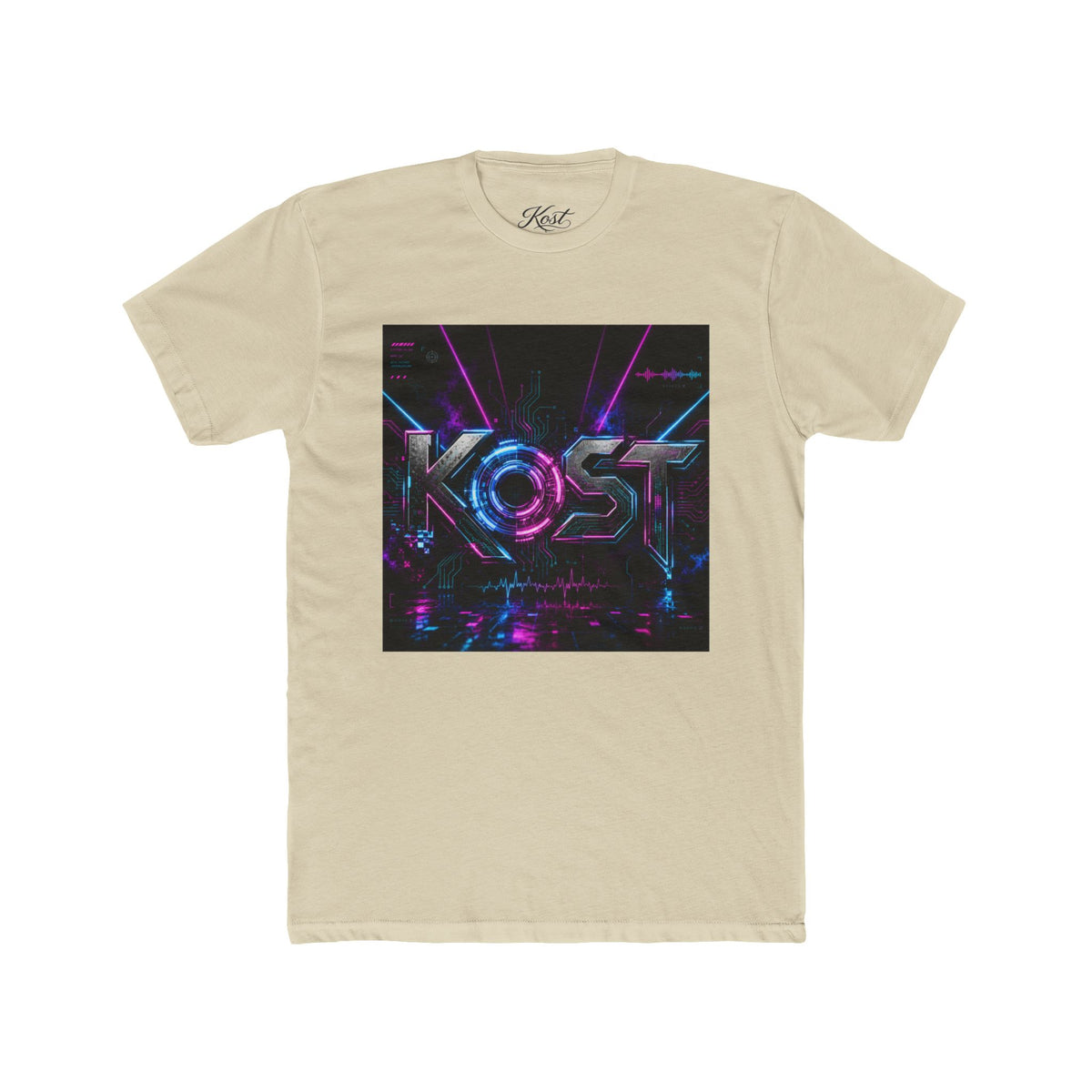 KOSY Neon Geometric Graphic T-Shirt