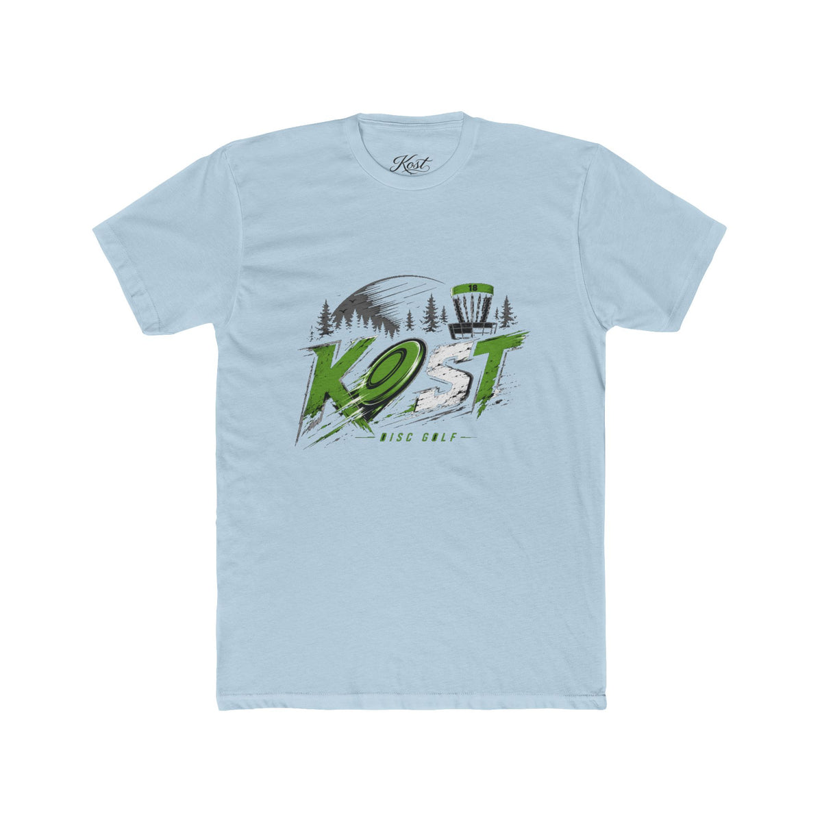Disc Golf Tee — "K.O.T" Logo Shirt with Basket & Forest Graphic