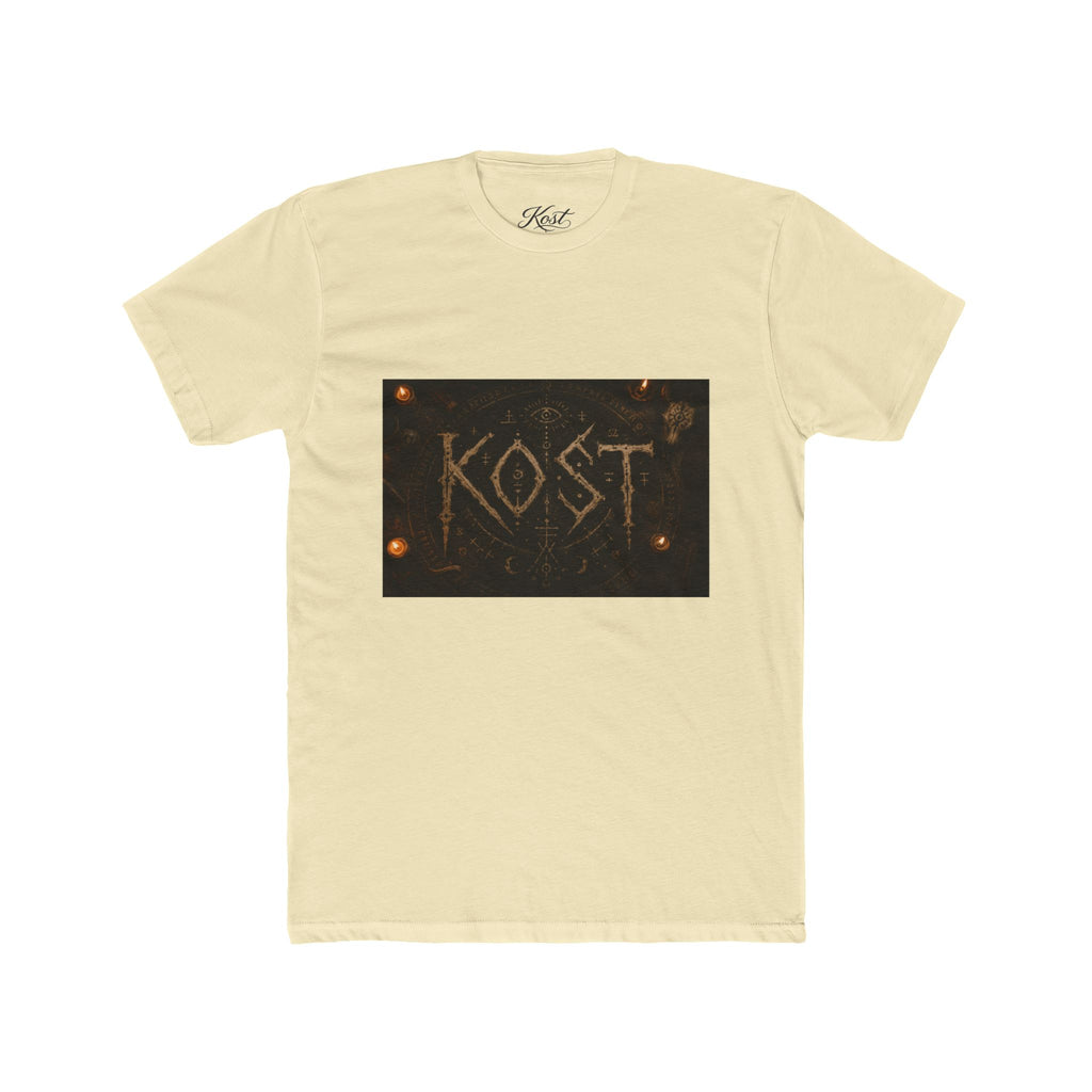 KÖST Rustic Firebrand Tee — Vintage Burned Lettering Graphic T-Shirt
