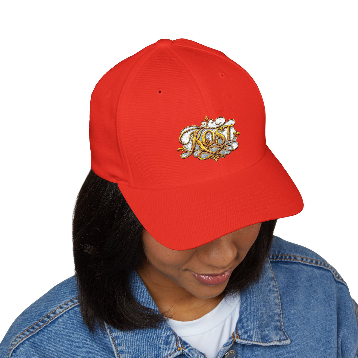 Embroidered 'Kost' Baroque Gold Logo Cap — Structured Closed-Back Hat