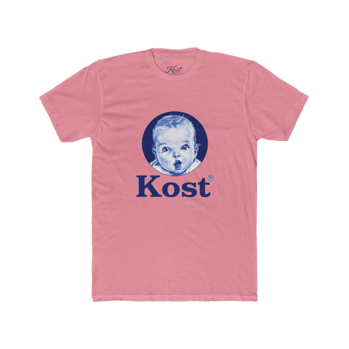 Retro Baby Face Tee — "Kost" Vintage Logo Cotton T-Shirt