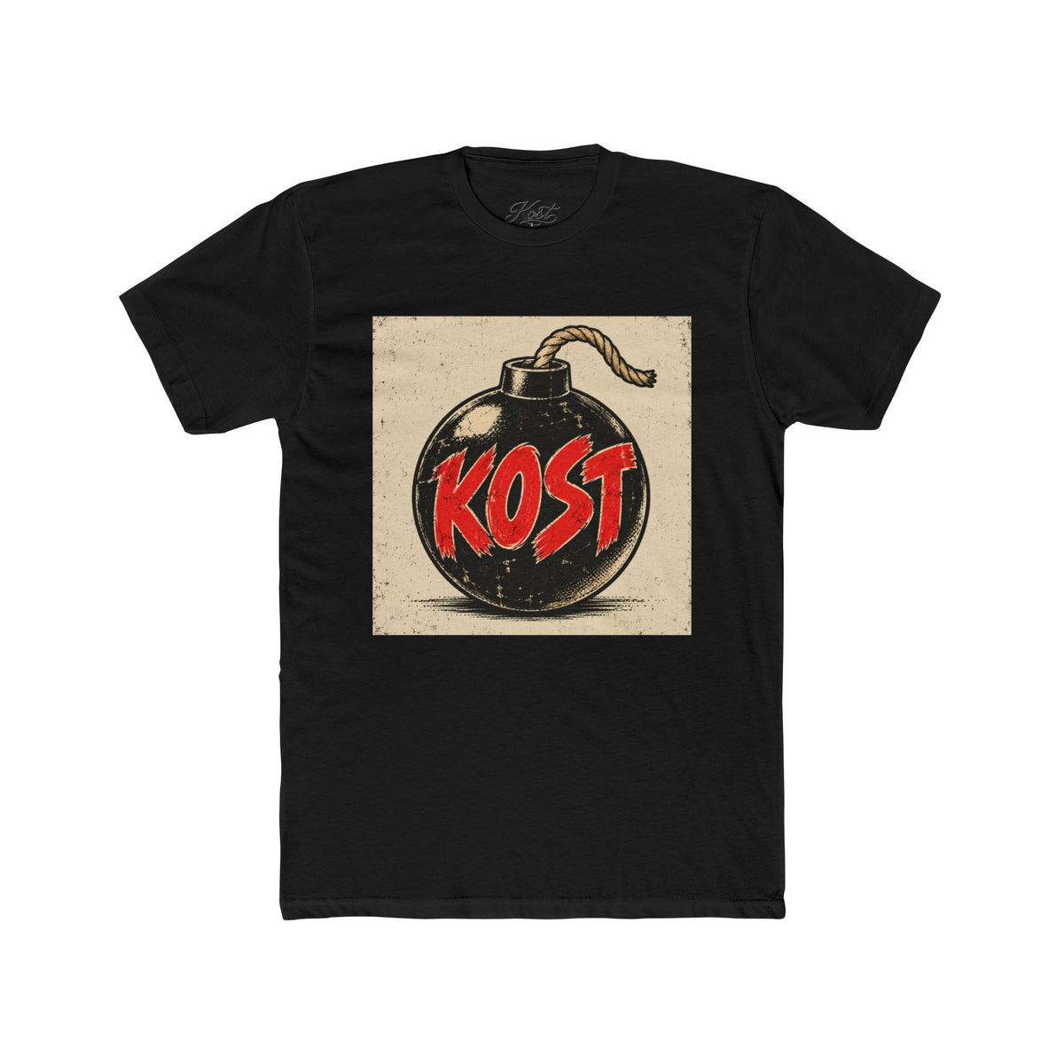 Bomb Graphic T‑Shirt — "KOST" Retro Punk Logo Tee