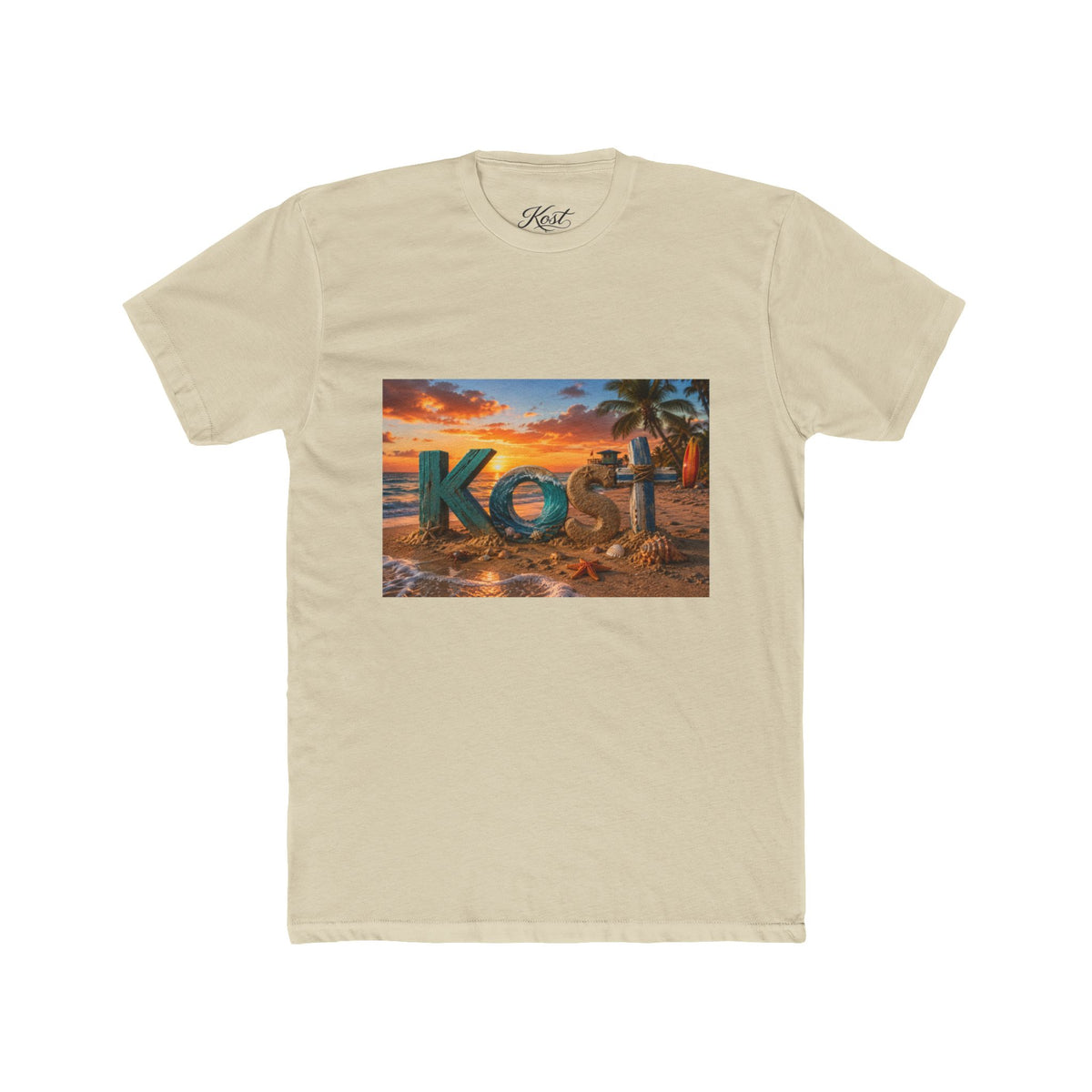 T-Shirt — 'Kost' Tropical Beach Sunset Graphic Tee