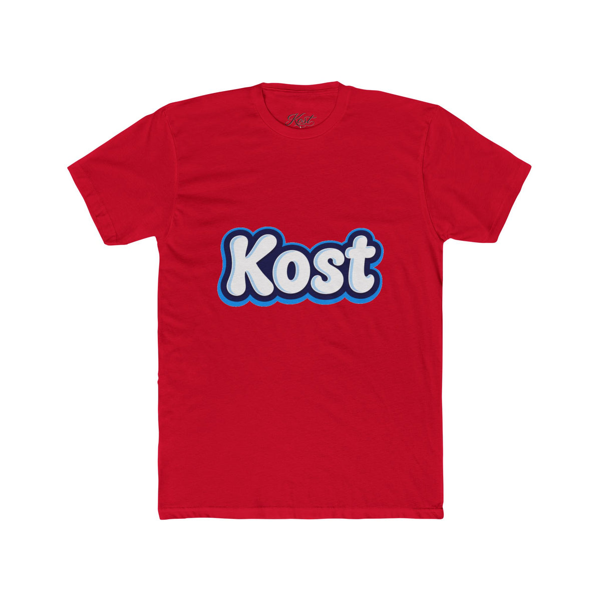 Kost Retro Bubble Logo Tee — White Cotton Crewneck