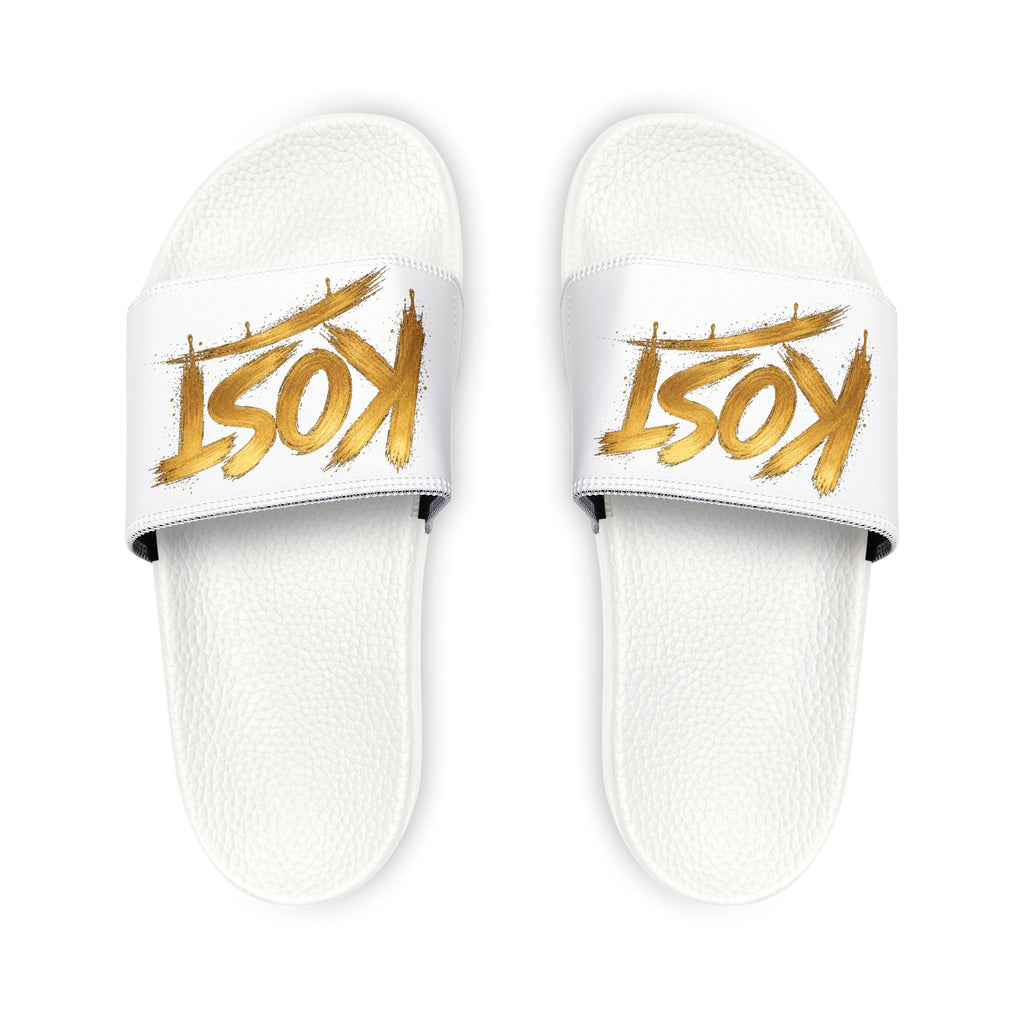 Men’s Removable-Strap Sandals with Gold “KOSY” Graphic