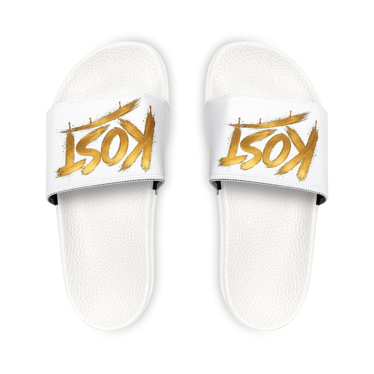 Men’s Removable-Strap Sandals with Gold “KOSY” Graphic