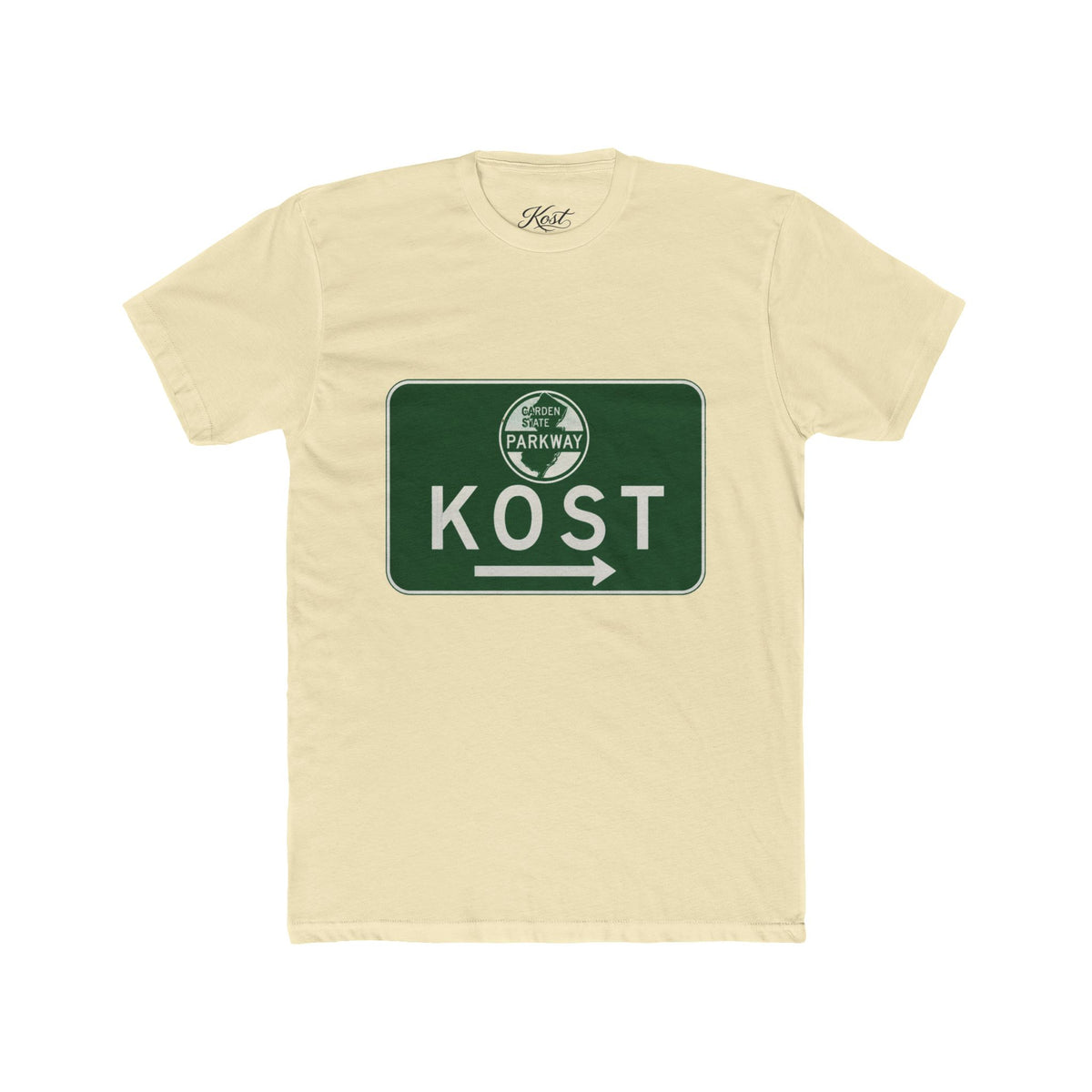 Kost Parkway Road Sign T‑Shirt — Retro Green Route Graphic Tee