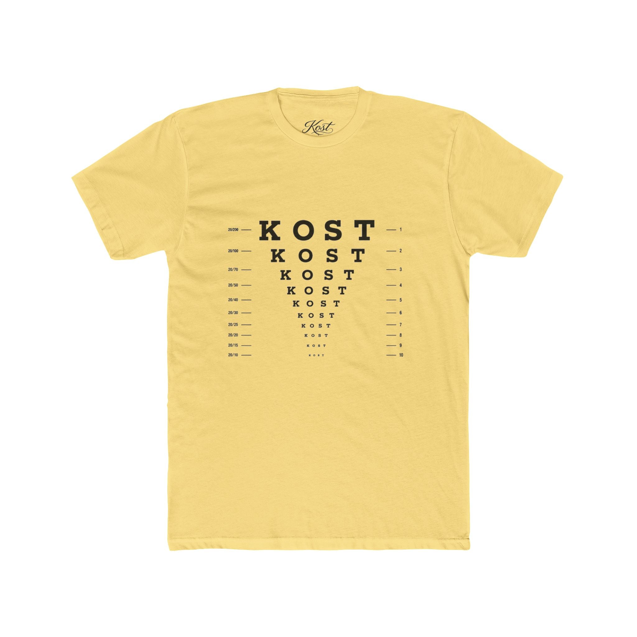 Eye Chart 'KOST' Graphic Tee — Vintage Optometrist Style Crewneck