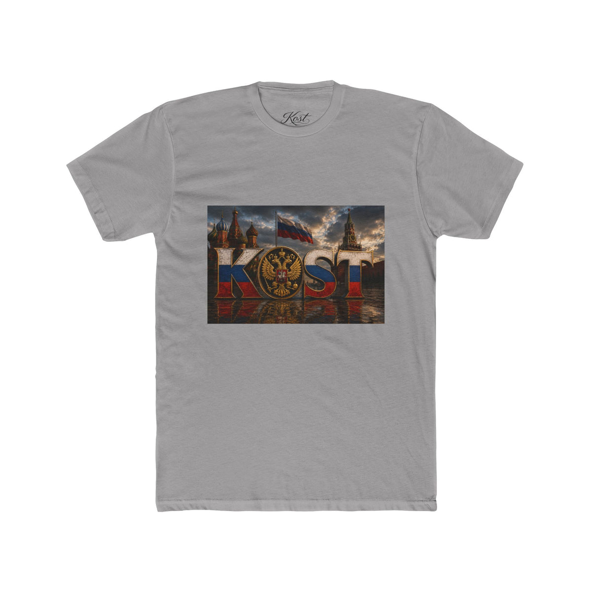Russia Skyline Graphic Tee — Moscow Cityscape with Double-Headed Eagle