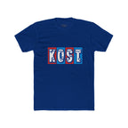 Kost Retro Block Letter Tee — Vintage Red & Blue Graphic T-Shirt