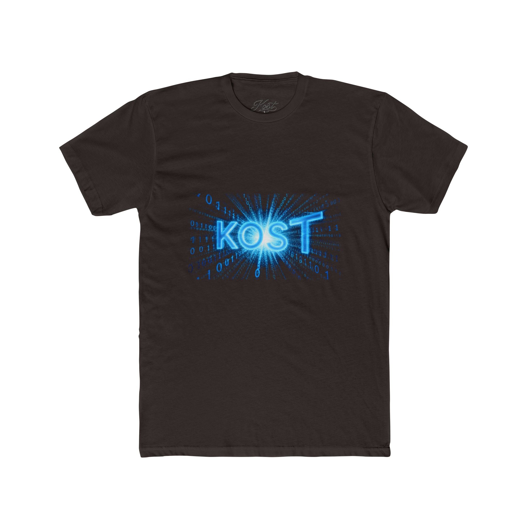 KOST Blue Burst Graphic Tee — Retro Tech Logo T-Shirt