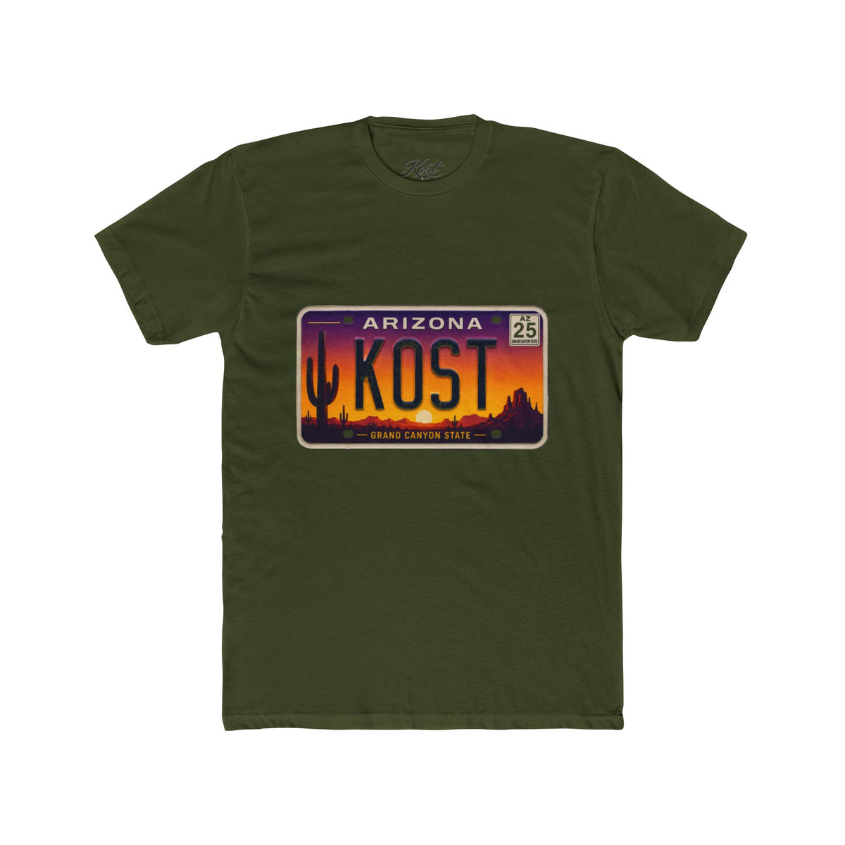 Arizona License Plate Tee - KOST Desert Sunset Graphic T-Shirt