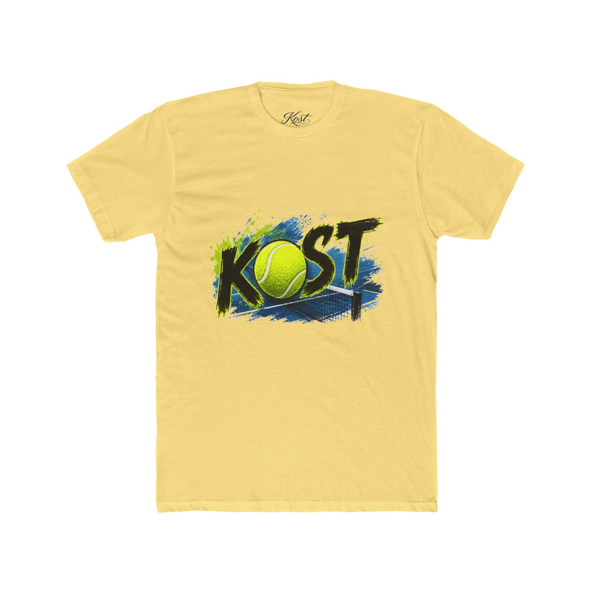 KOST Tennis Logo T‑Shirt — Vintage Brushstroke Tennis Graphic Tee