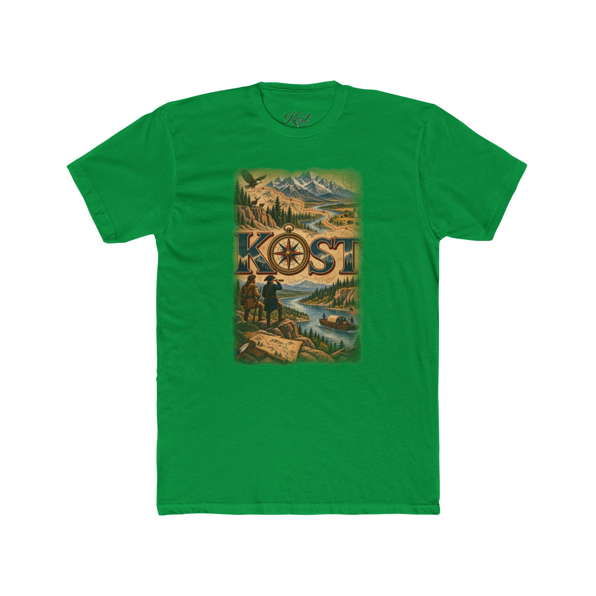 Kost Adventure Tee — Vintage Mountain River Travel Graphic T-Shirt