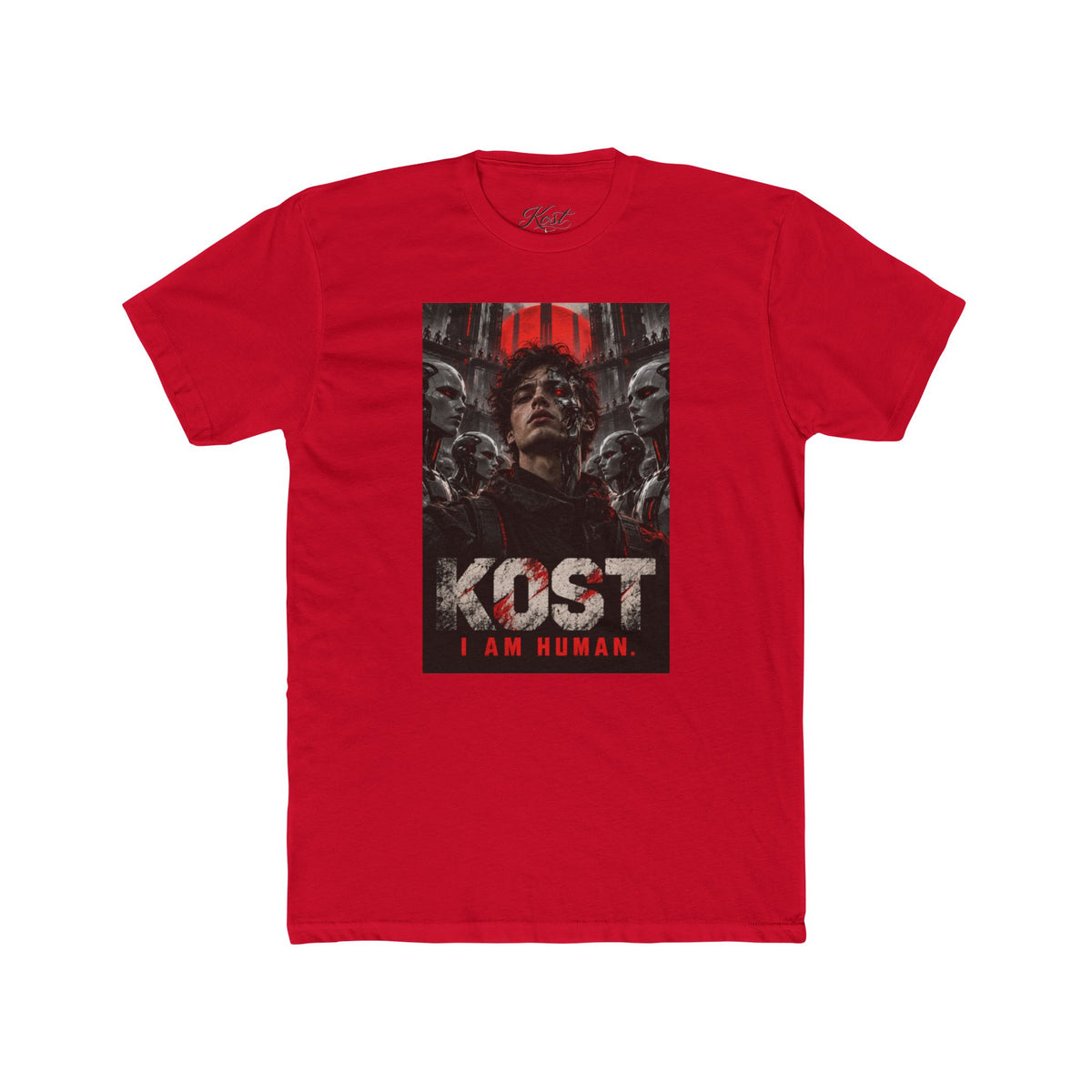 KOST "I Am Human" Graphic Tee — Dark Sci‑Fi Horror Movie Shirt