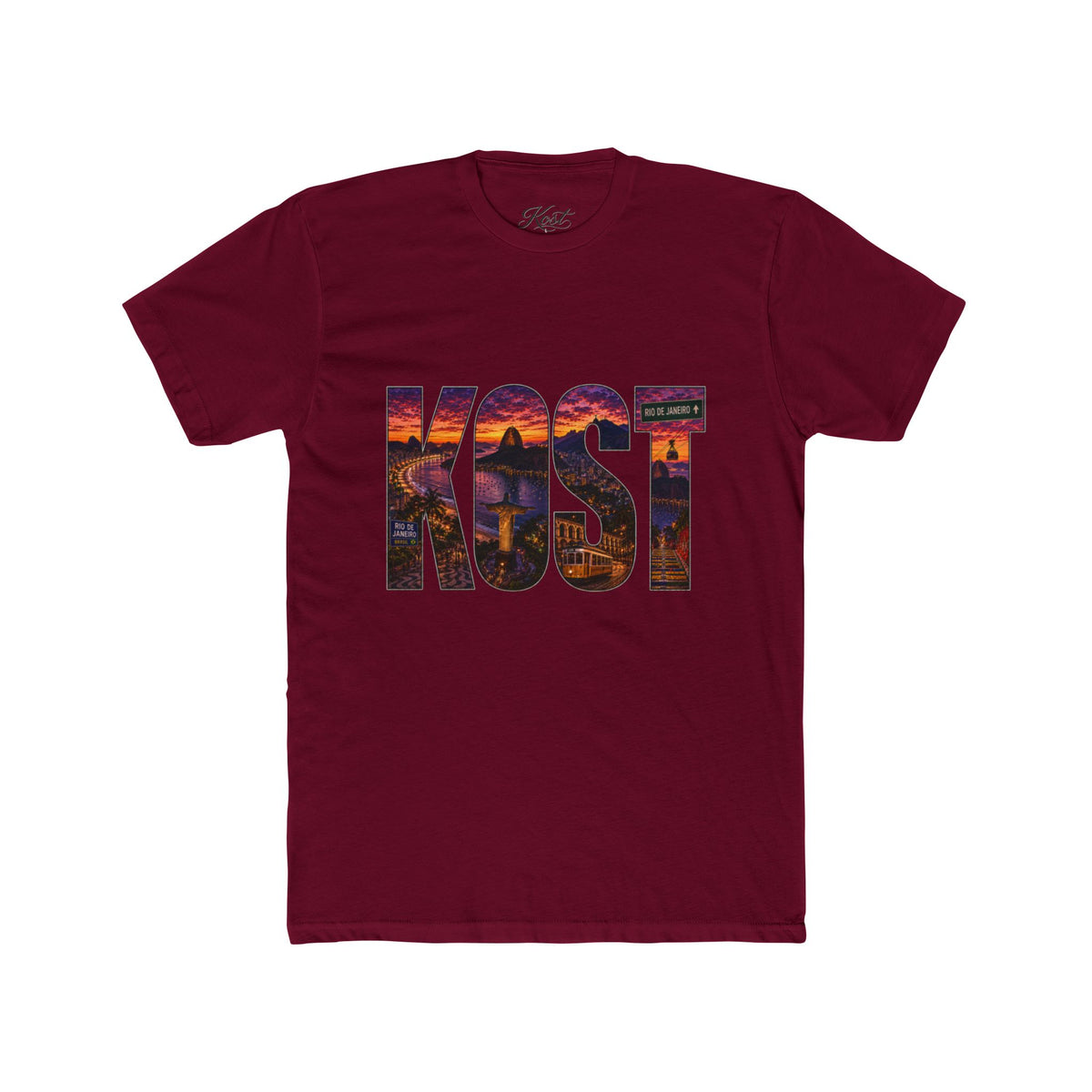 KOST Sunset Graphic Tee — Bold City Name Lettering T-Shirt