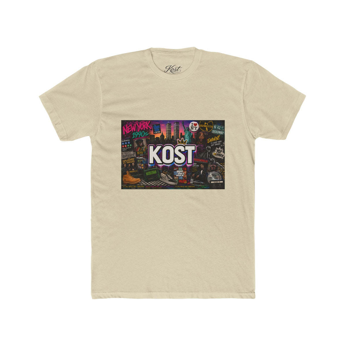 KOST Retro Cityscape Tee — New York Neon Graphic Crew Shirt