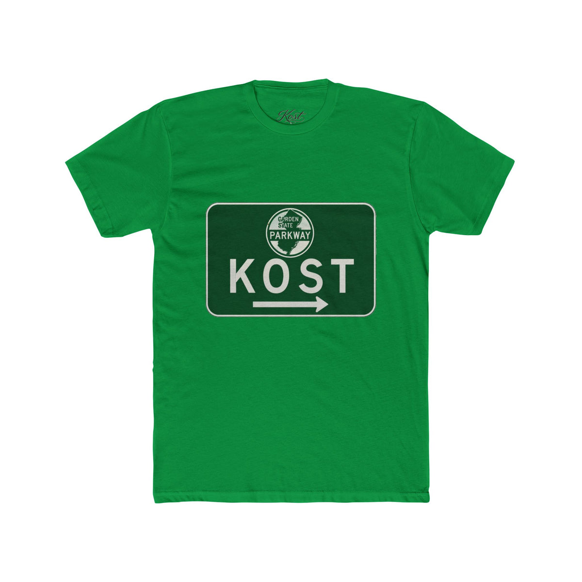 Kost Parkway Road Sign T‑Shirt — Retro Green Route Graphic Tee