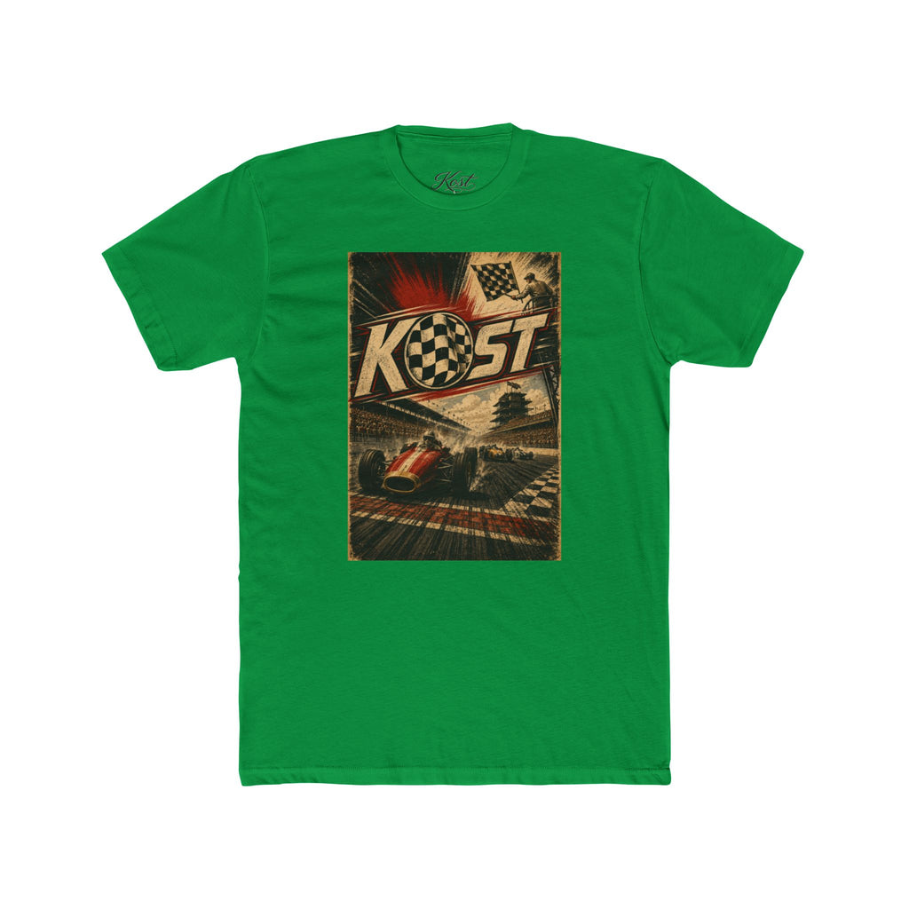 Retro Racing T-Shirt — "KOST" Vintage Checkered Flag Tee