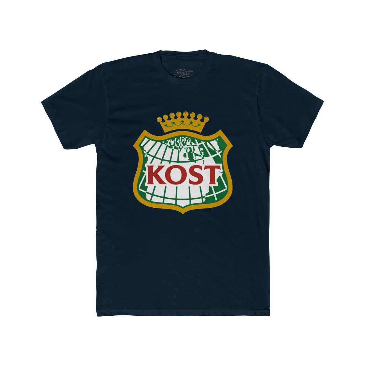 KOST Crest T‑Shirt — Vintage Crowned Globe Logo Tee