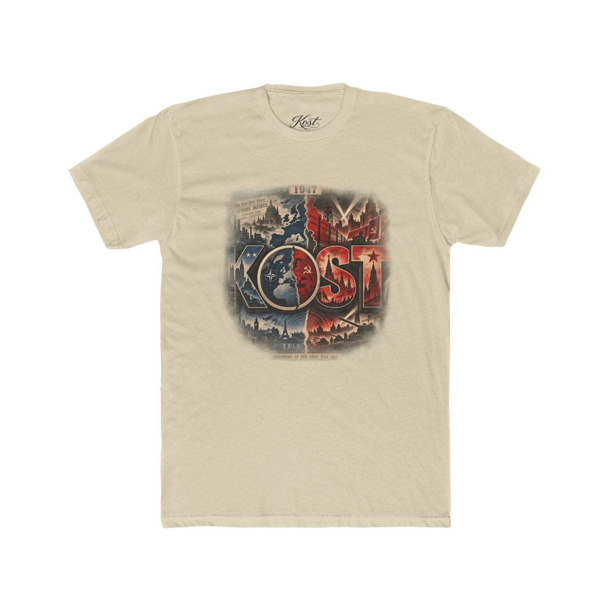 LOST Vintage Adventure Tee — Distressed Map Graphic Crew Shirt