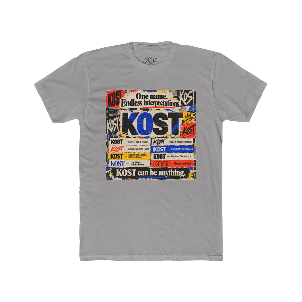 KOST Vintage Patchwork Tee — 'KOST' Collage Graphic Cotton T-Shirt