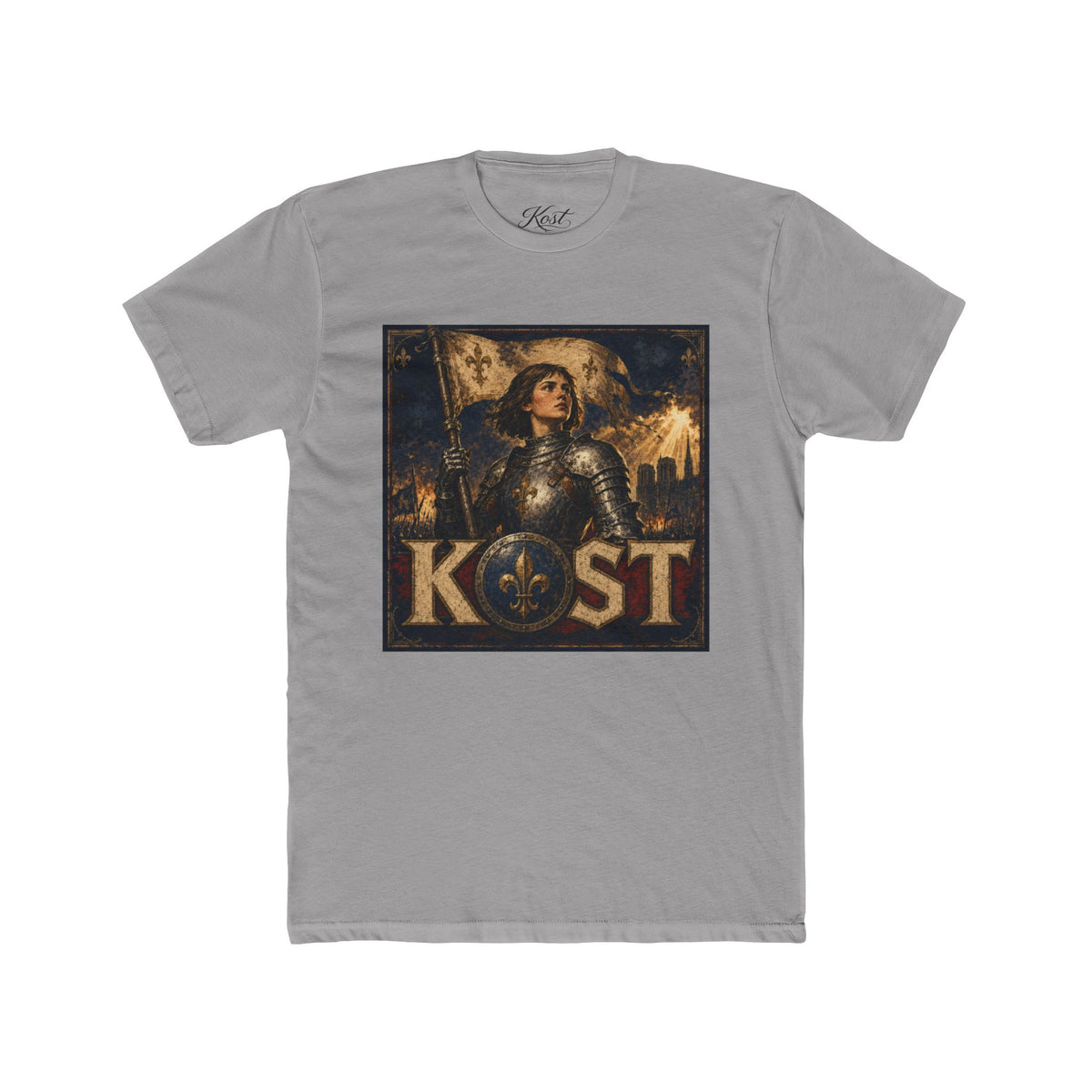 Medieval Knight Graphic Tee — 'KOST' Armor Art Shirt