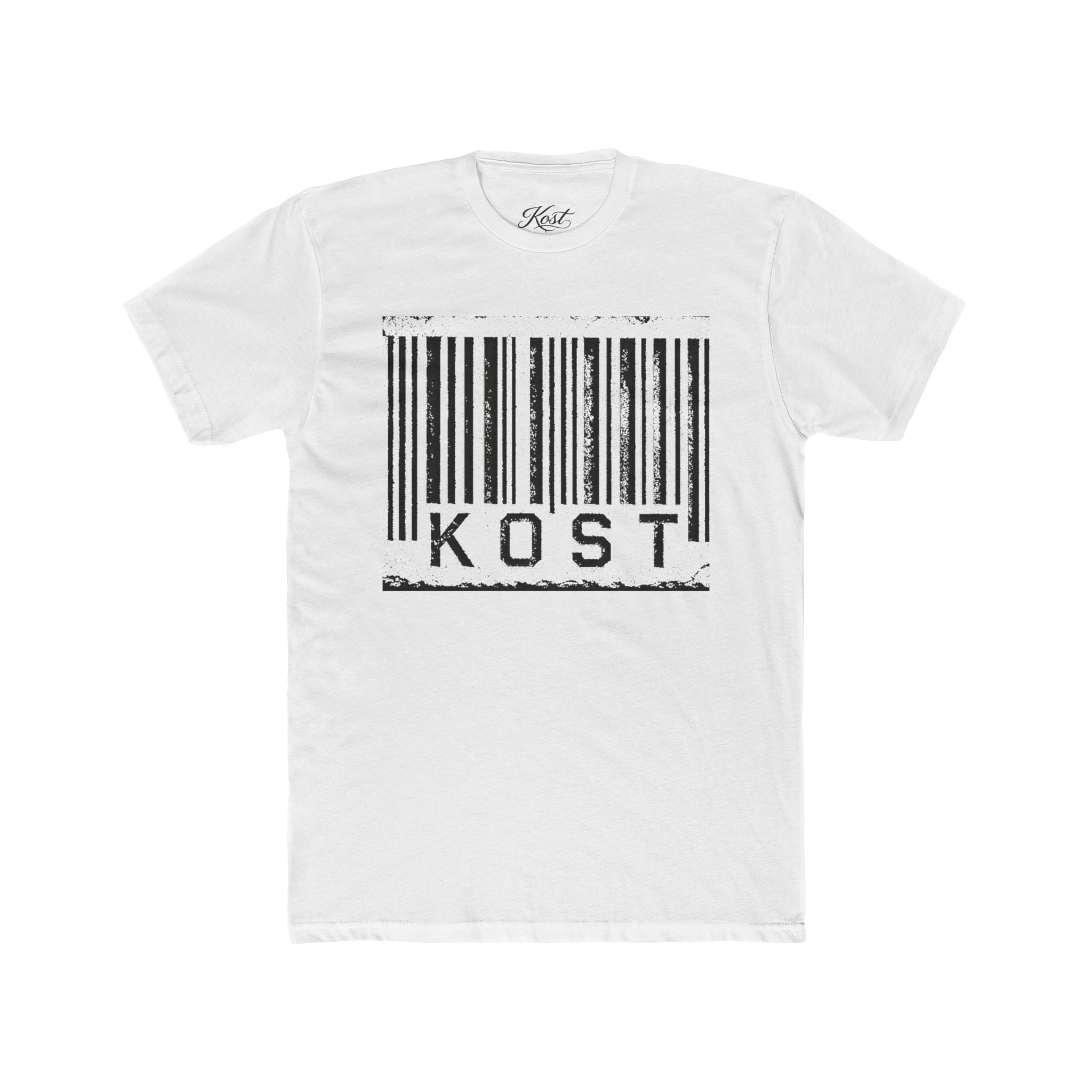 KOST Barcode Graphic Tee — Distressed Industrial Streetwear T‑Shirt