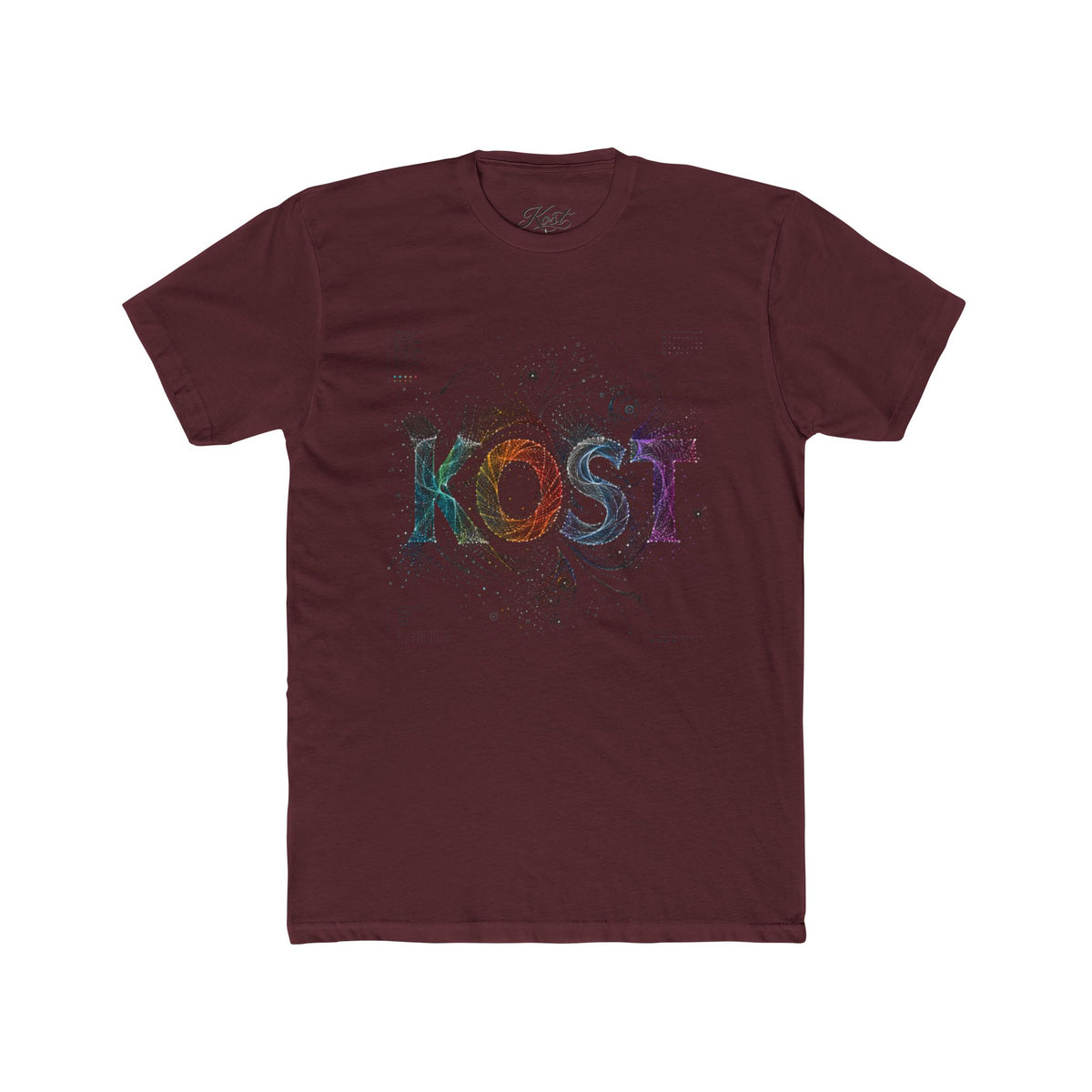 KOST Graphic Tee — Colorful Abstract Lettering Cotton T‑Shirt