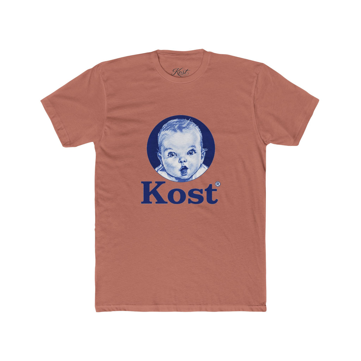 Retro Baby Face Tee — "Kost" Vintage Logo Cotton T-Shirt