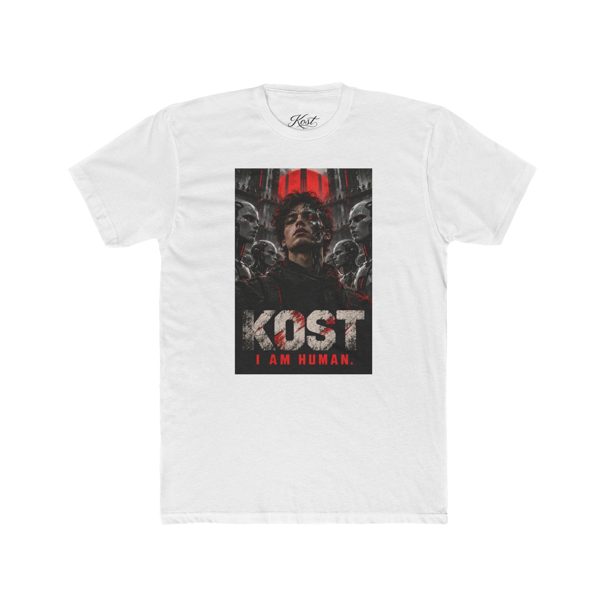 KOST "I Am Human" Graphic Tee — Dark Sci‑Fi Horror Movie Shirt