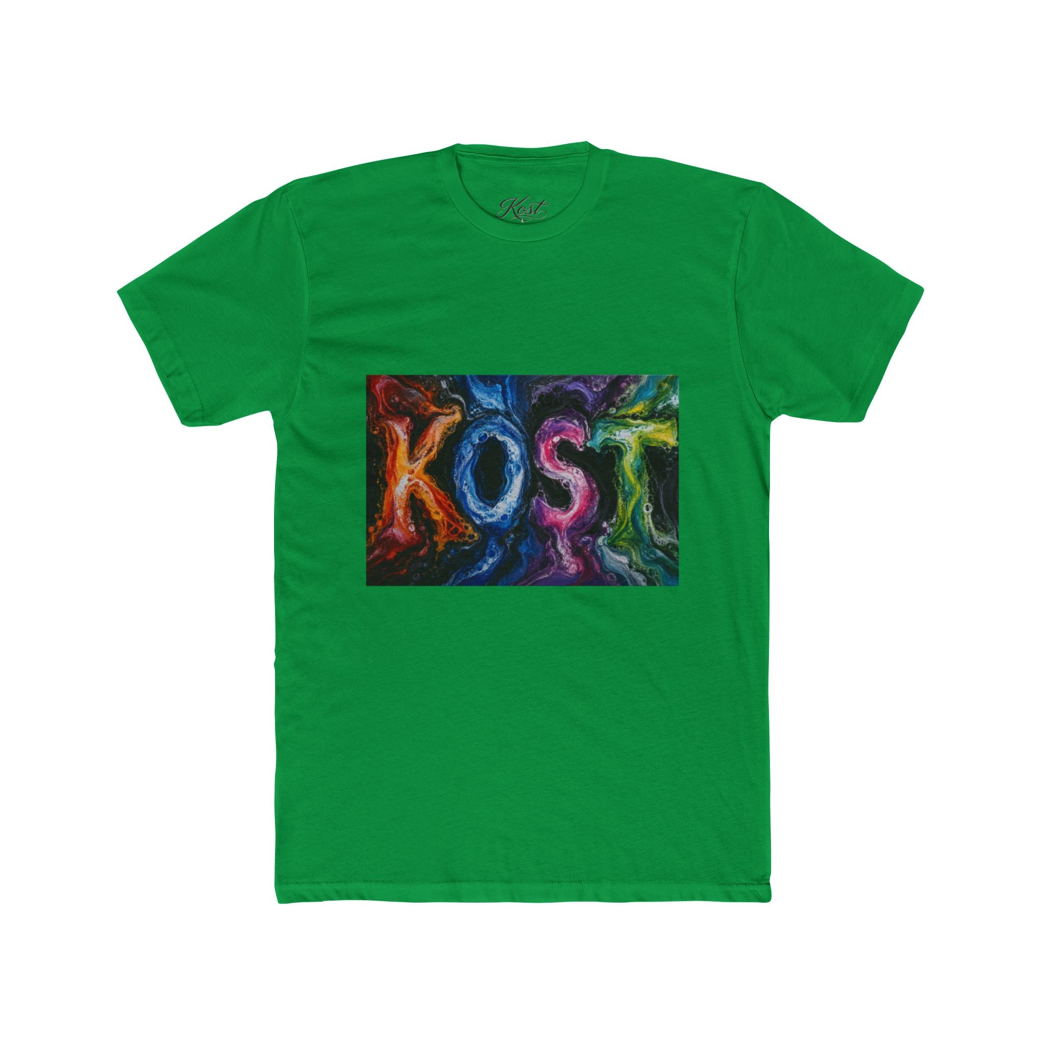KOST Colorful Smoke Graphic Tee — Vibrant Abstract Lettering T-Shirt