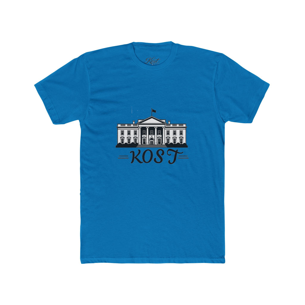 White Tee with Presidential Building Graphic & KOST Text